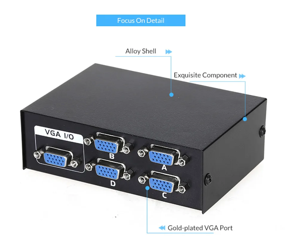 Unnlink VGA коммутатор 4X1 FHD 1080 P @ 60 Гц 4 VGA сигнала в 1 VGA сигнала выход 4*1 VGA коммутатор коробка для компьютер ноутбук ПК МОНИТОР