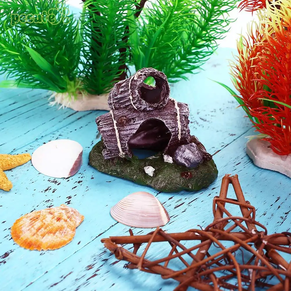 Aquarium Ornamental Ornament Barrel Decoration Environmental Resin Wine