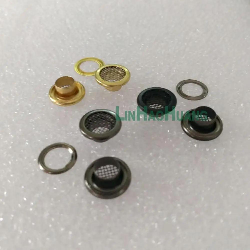 Metal Brass Mesh Eyelets Washer 100sets/Lot 10mm Metal Grommet Light Gold/Black Nickle/Matte Black Color