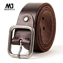 MEDYLA, мужской ремень из натуральной кожи, Пряжка из сплава, Ретро дизайн, высокое качество, ковбойские джинсы, фирменный ремень для мужчин, MD605