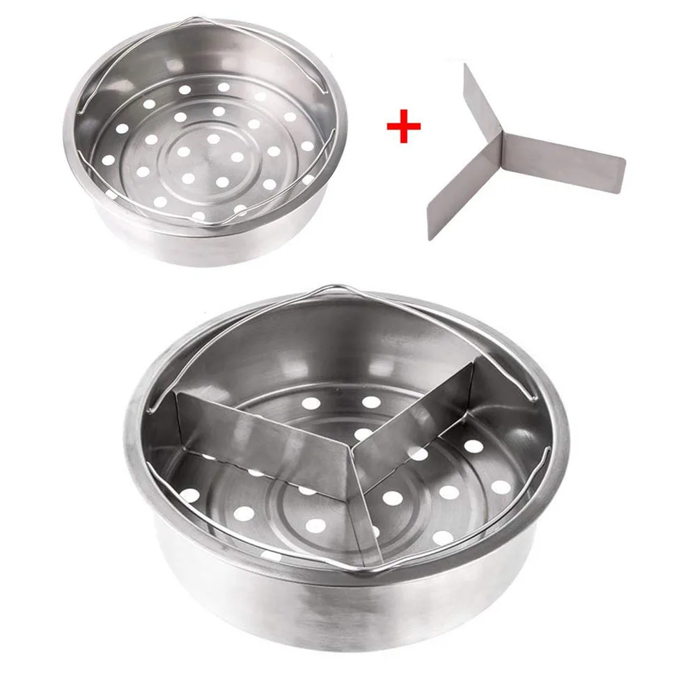

Practical Grid Basket Divider Trio Separator Set Kitchen Tool Pot Accessories Vegetables Cooking Removable Stainless Steel