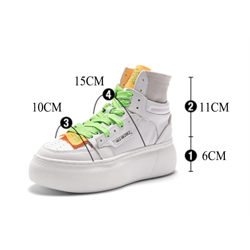 Plate Femmes Haute Cool Sneaker Top Punk Dame Sneakers Plates forme Véritable En Ugi Chaussures Confort Rue Orange Cuir Appartements blanc Pour Respirant BdPFqv8