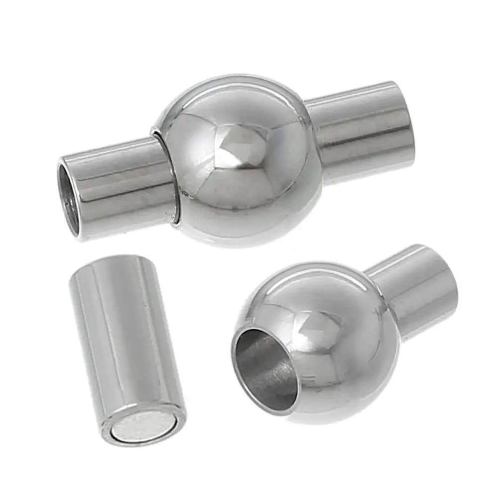 

10pcs/1lot Stainless Steel Magnetic Clasps For 6mm Round Leather Bracelets Necklaces Connectors Jewelry Making Jewelry