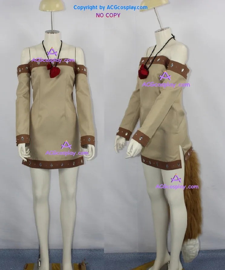 Spice and Wolf Holo Косплей Костюм включает большой меховой хвост и аксессуары для волос ACGcosplay