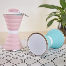 Pokich портативная силиконовая складная спортивная чашка для путешествий, большая емкость, чашка из нержавеющей стали