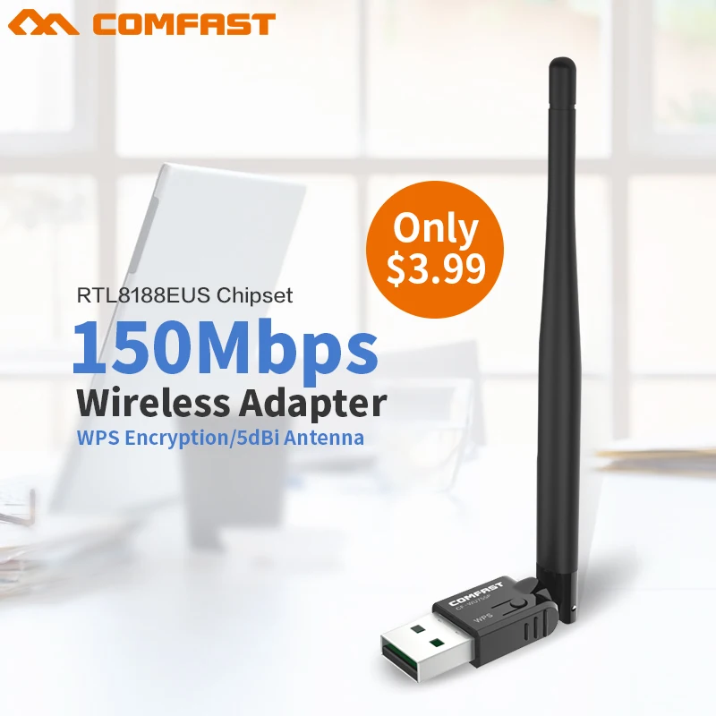 Comfast CF WU755P 5dBIWiFi Антенна 150 Мбит/с беспроводной usb адаптер Wi Fi 802.11b/g/n 2 4 ГГц ПК мини