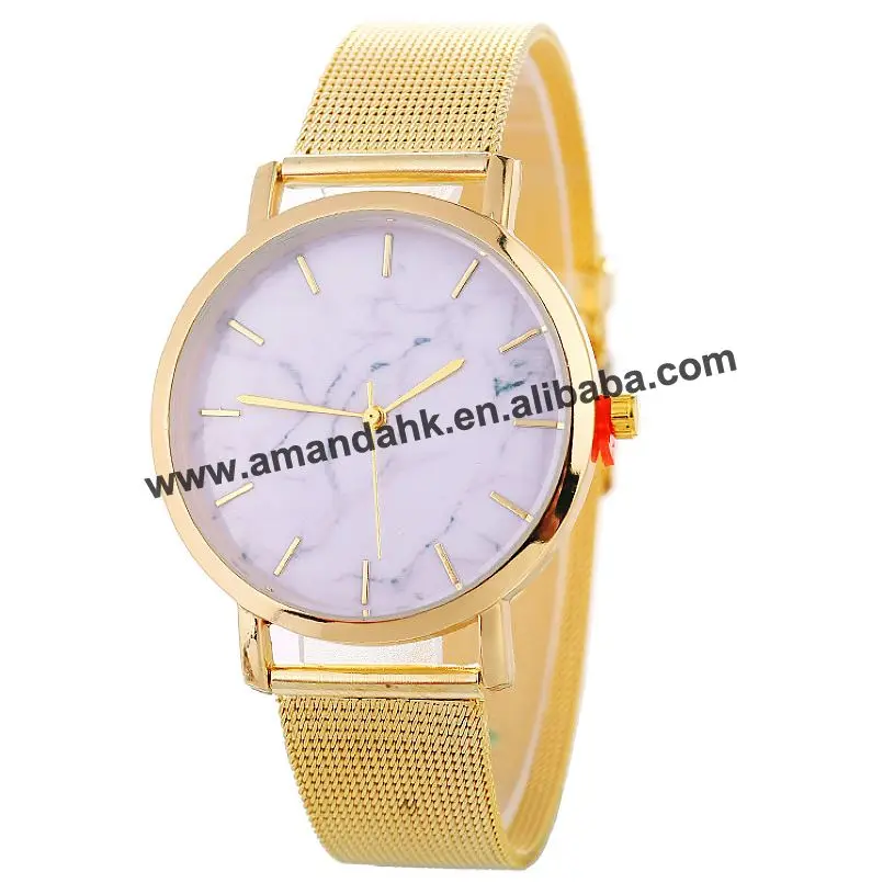 

High Hot Fashion Casual Men Mesh Watch Ladies Fashion Dress Bangle Watch Wrap Girl Summer Marbling Watches 919088