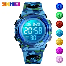 SKMEI militaire enfants Sport montres 50M étanche électronique montre-bracelet arrêt montre horloge enfants montre numérique pour garçons filles