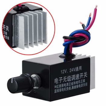 

1pc Motor Speed Controller Switch DC 12V/24V 10 A Motor Speed Regulator For Car Truck Fan Heater Control
