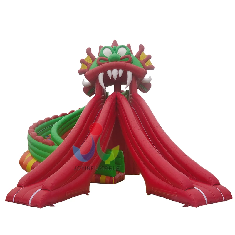 10X8M Outdoor funny dragon inflatable kids slide with two slides for sale | Спорт и развлечения