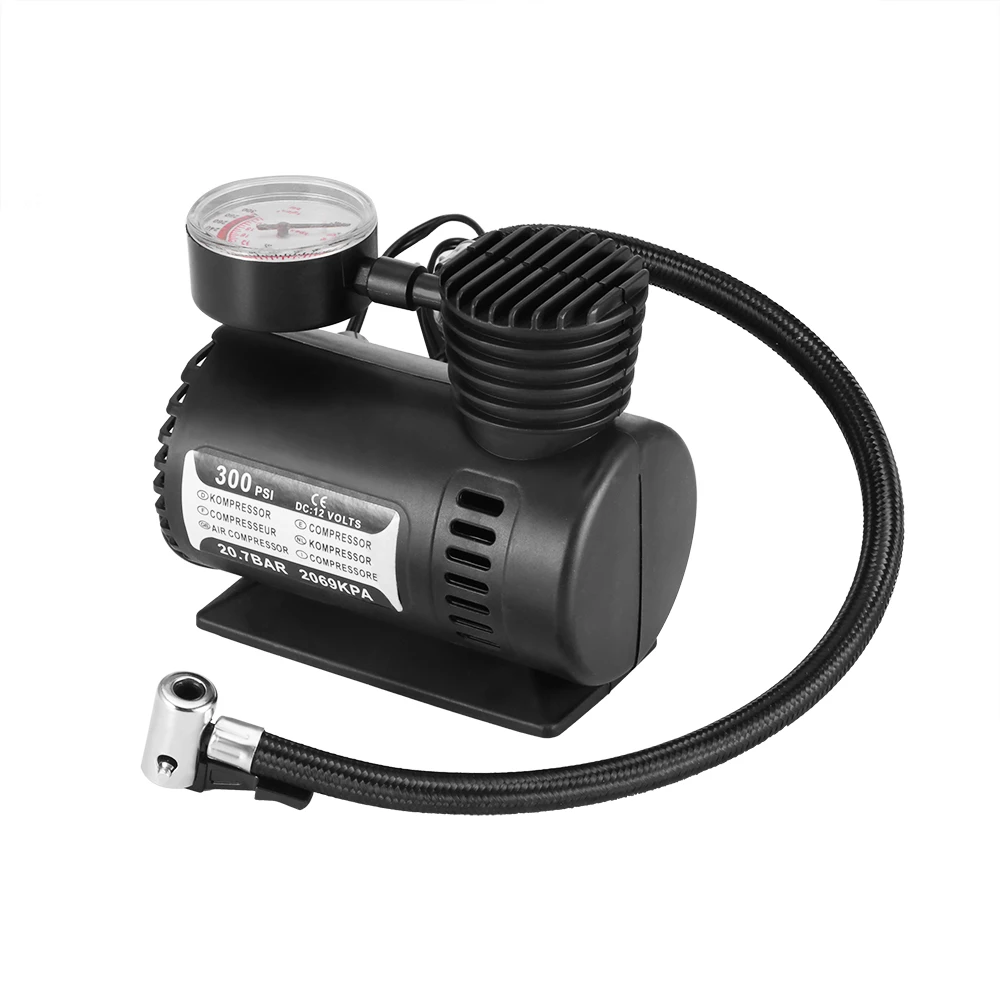 

Portable Mini 300 PSI Tire Balloon ball kayaking Infaltor Pump 12V Auto With 1 Sports Needle And 2Nozzle Adapter Wholesale