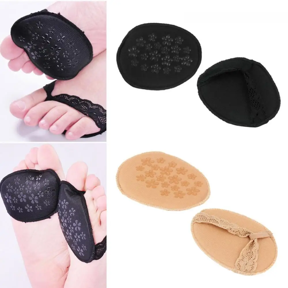 2018 1pair Women Ladies Comfy Lace Sponge Forefoot Insoles Invisible ...