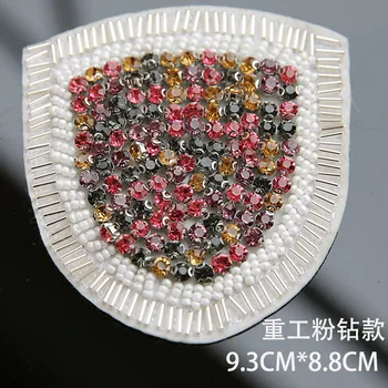 

dimond beaded sequined applique patch for clothes pocket embroidered sew on patches for clothing parches para la ropa