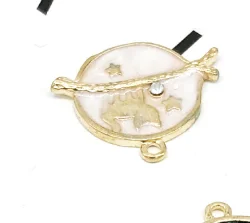 30 шт. moon star cat dot rhinestone 5 цветов Эмаль Очаровательная подвеска из сплава ручной работы Серьга браслет ожерелье ювелирные изделия DIY 26*21 мм - Окраска металла: as the picture