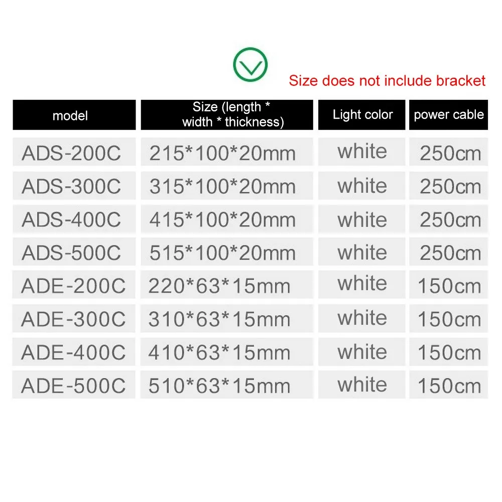 Светодиодный светильник для аквариума Beleuchtung 220 V ADE Serie Slim 12-24 W Светодиодный светильник для аквариума Wachsen Beleuchtung 6500-7500 K