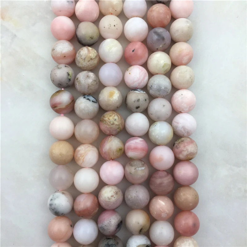 

Natural Stone Beads Pink Opal Round Beads For Jewelry Making Bracelet 15inches/strand 8/10mm Spacer Beads Pick Size