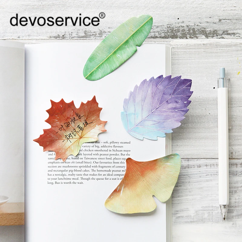 

New Kawaii Natural Plant Leaf Sticky Note Memo Pad Post Note Office Planner Sticker Paper Decoration Stationery School Supplies