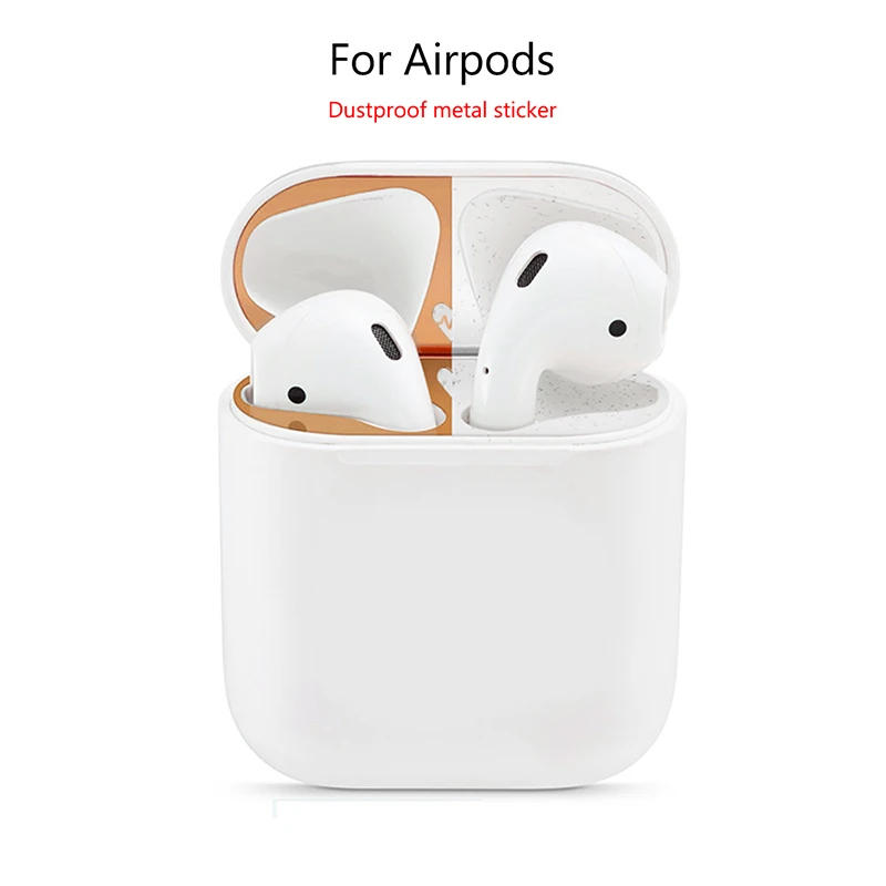 Ультратонкая металлическая Пылезащитная наклейка для Apple AirPods, защитный чехол для Air Pods12, стружка, пылезащитный аксессуар