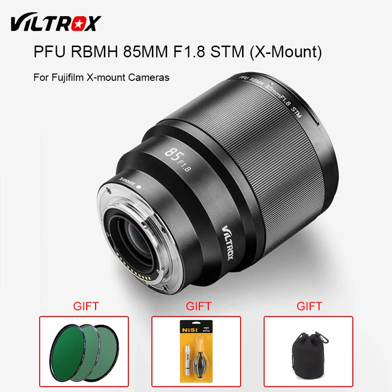 VILTROX PFU RBMH 85 мм F1.8 STM X mount AF Автофокус Стандартный Prime объектив портретный для Fuji XT3