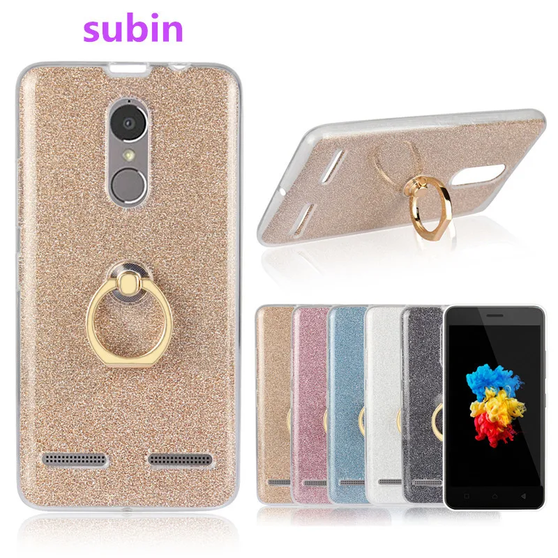 

For Lenovo K6 Case Flash powder 3D Relief Silicone Soft For Lenovo K6 K6 power K 6 power TPU With Ring Phone Bag