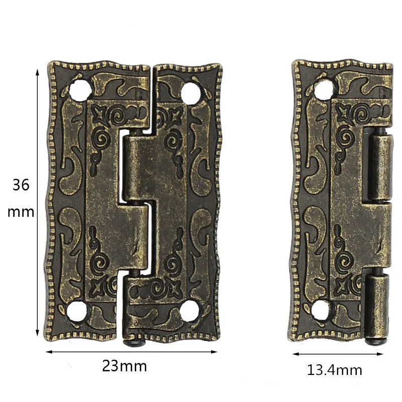 KK& FING 10 шт. античные бронзовые шарниры ящика шкафа мини-петля для хранения ювелирных изделий деревянная коробка мебельная фурнитура