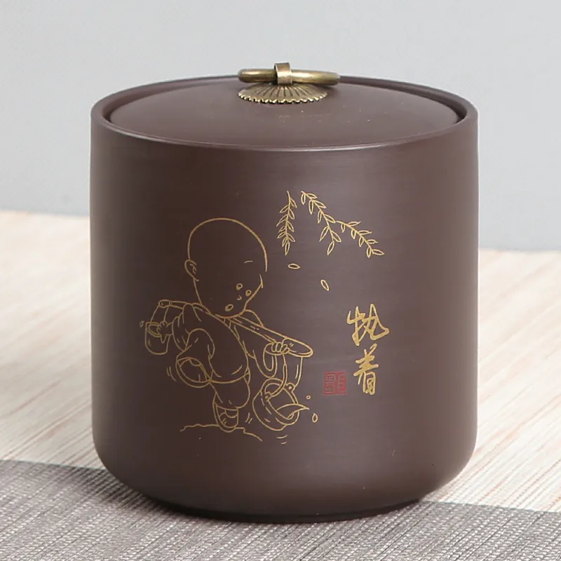 Fashion Sauce Storage Bottle Jars Storage Boxes with Lids Ceramic Storage Jar Chinese Style contenedores de alimentos cocina - Color: liujinzhizhuo