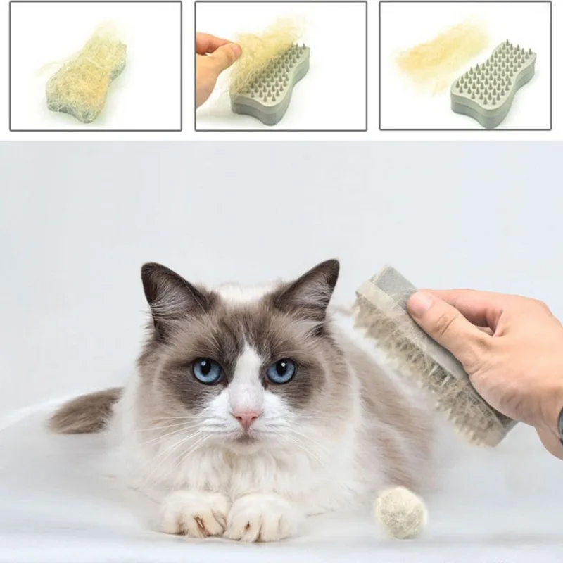 

2 In 1 Dogs Cats Hair Remover Pet Silicone Massage Comb Pet Hair Cleaning Sponge Brush For Carpets And Furniture Dog Combs
