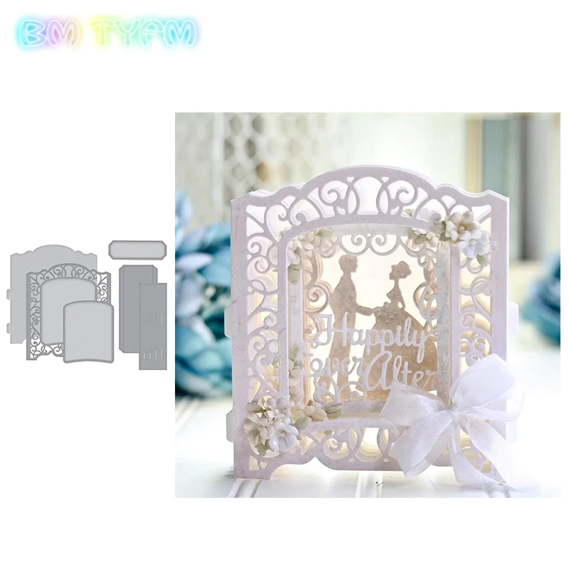 

BM 3D Greeting Card Frame Door Stencil Metal Cutting Dies Stencil for DIY Scrapbooking Album Embossing Paper Cards