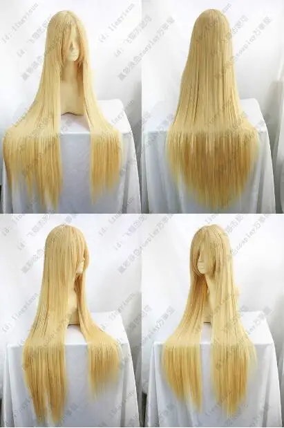 Парики Длинные Косплей Теплый блонд прямой парик 100 см