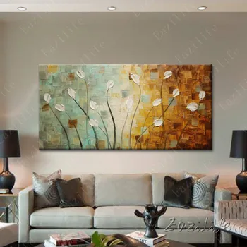 

Tree Hand Painted palette knife 3D texture flower Hand Painted Canvas Oil Painting Wall Pictures For Living Room 7