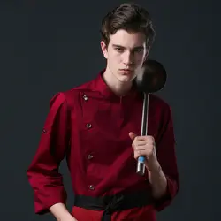 VIAOLI Лето Красный шеф-повар униформа двубортная пряжка с коротким рукавом дышащий, отель Ресторан Шеф-повар униформа черный белый