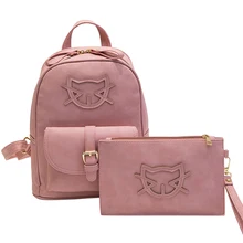 2017 искусственная кожа мешок Hello Kitty рюкзак женская дизайнерская сумка кошка хлопок Школьные ранцы для подростков Рюкзаки девочек Mochila