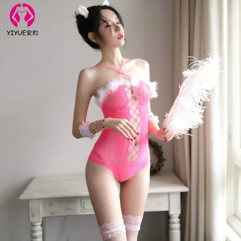 

Sexy Lingerie Bunny Roleplay Red Three-point Sexy Women's 2019 New Sexy Underwear Lingerie Bodysuit Bodysuit Sexy
