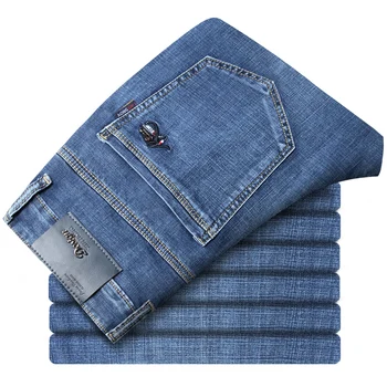 

Jeans Men's Spring and Autumn New Simple Solid Color Elastic High Quality Plus size 28-38 Men's Jeans Washed Fashion Jeans