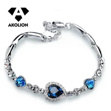 AKOLION женский ручной Любовь-персик в форме циркония кристалл дрель модный браслет-цепочка украшения сердце океана Btsl- 27