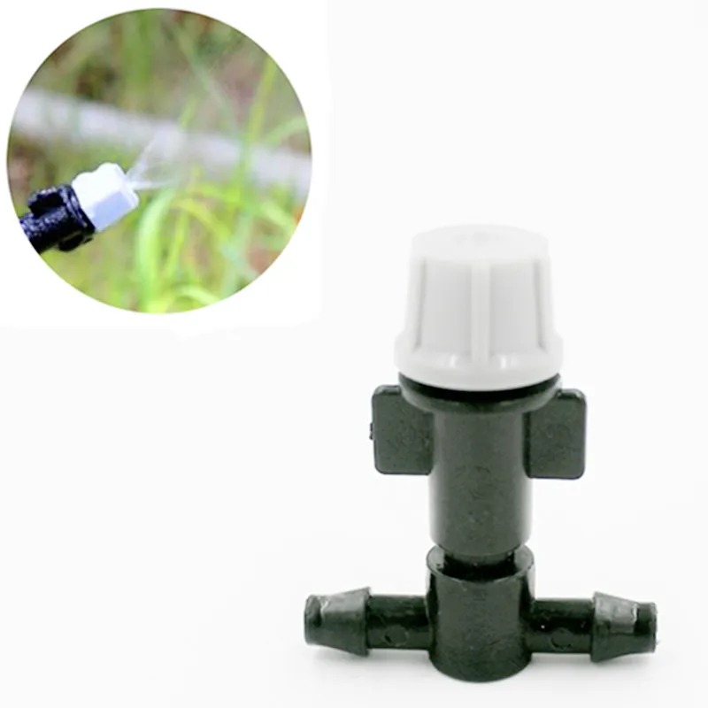 

100pcs Atomizing Micro Misting Nozzle With 1/4" Barbed Tee Watering Cooling Spray Sprinkler Irrigation Micro Drip Fittings M995