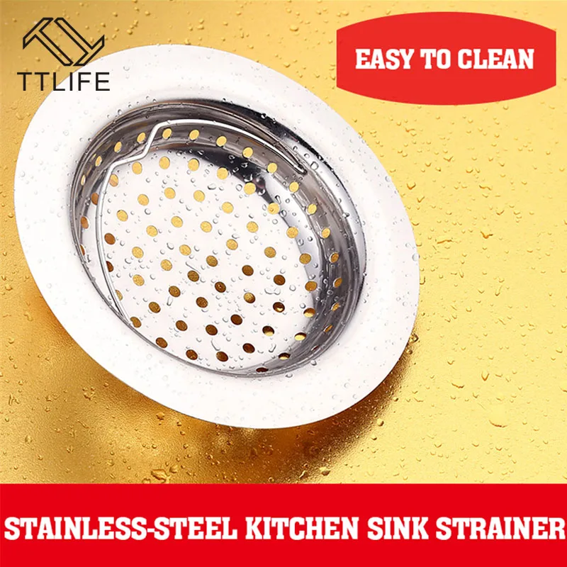 2pcs ttlife stainless steel kitchen sink basin bathtub hair drain mesh waste plug hole filter flume sink strainer hot sale - Kitchen Sink Filter 2pcs ttlife stainless steel kitchen sink basin bathtub hair drain mesh waste plug hole filter flume sink strainer hot sale - Kitchen Sink Filter