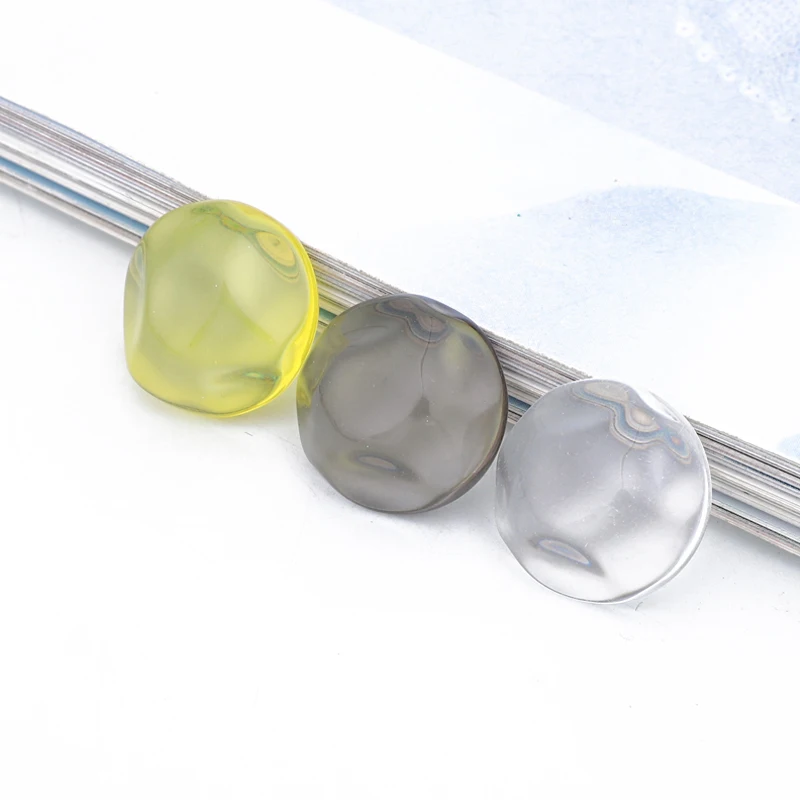 

5pcs 20mm Jelly Transparent Round Resin Patch Bead Findings Handmade Ring Cabochon Beads Stud Earring Jewelry Charms Making