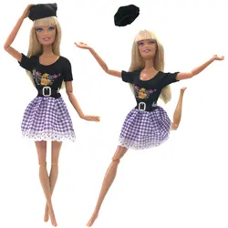 NK 2019 новые куклы платье красивая ручной работы праздничная одежда модное платье + шляпа для Барби прекрасная кукла Best ребенок Girls'Gift 001A