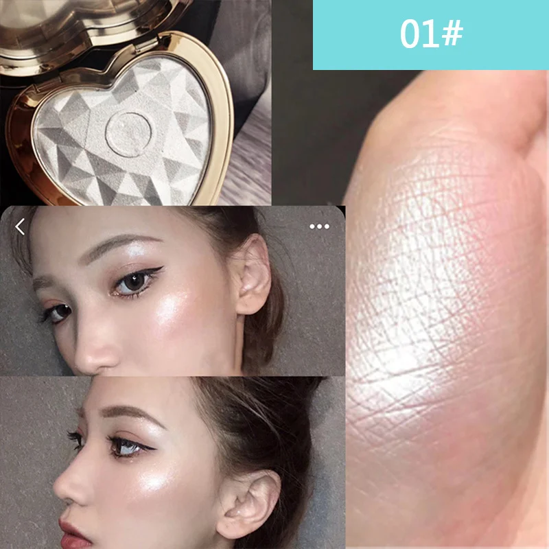 

High Light Powder Shade Repair Dust Capacity Smooth Skin New Heart Shaped Bright White Oil Control Bronze Face Powder TSLM1