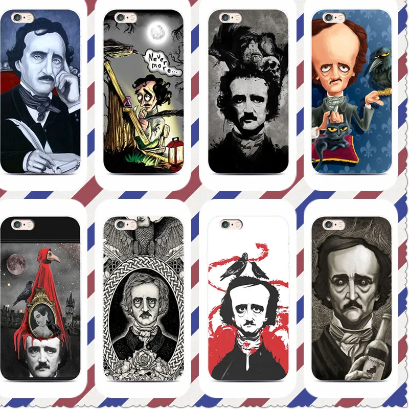 

EDGAR ALLAN POE phone Case For iphone 6 5s X 7 8 Plus Black silicone case For Samsung s5 6 s7 edge s8 s9 plus Case Cover
