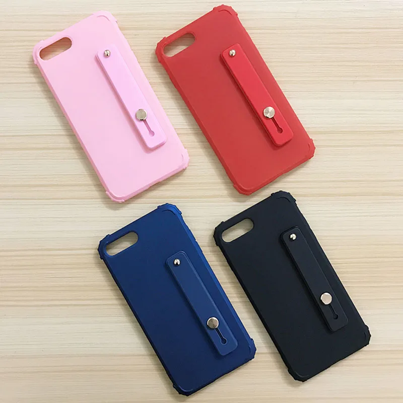 

Simple Candy Color Wrist Strap Hand Band Holder Shockproof Silicone Case For iPhone 6 6S 7 8 Plus X XR XS MAX Anti-fall Cover