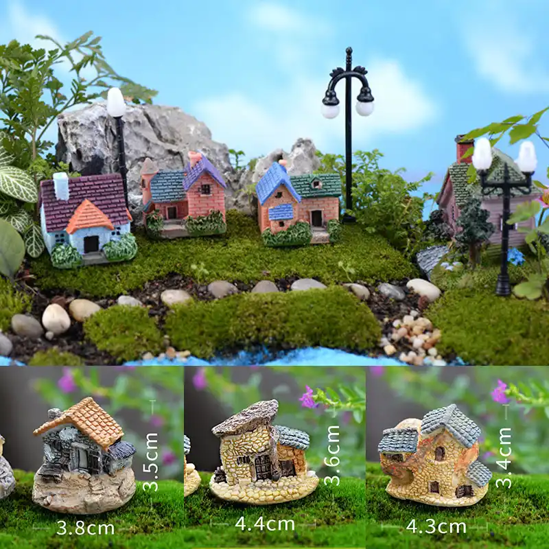 1 Pcs Vintage Buatan Kolam Renang Menara Rumah Miniatur