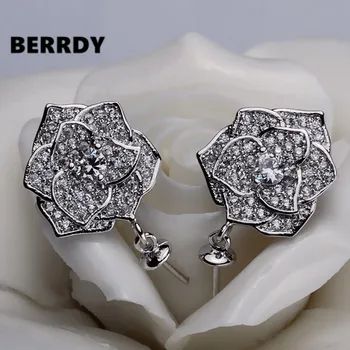 

Hot Cheap Fashion Shining Flower Pearl Earrings Mountings, Earrings Findings, Drop Earrings Settings Jewelry Parts Fittings