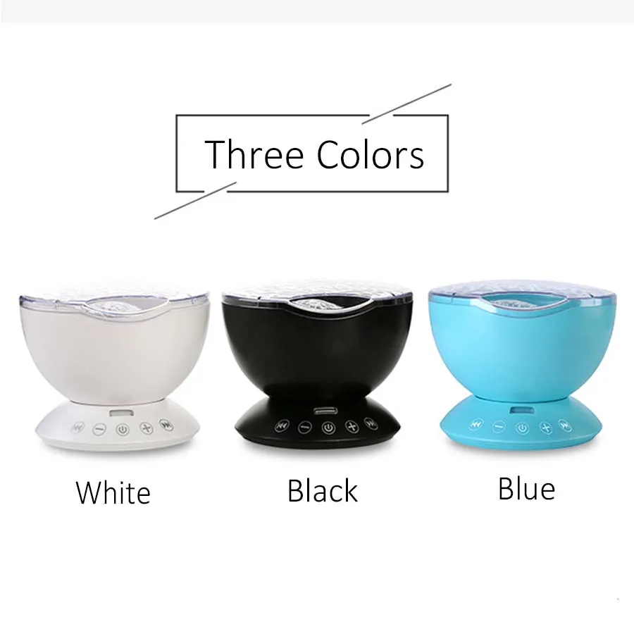  7Colors LED Night Light Starry Sky Remote Control Ocean Wave Projector with Mini Music Novelty baby - 32813733064