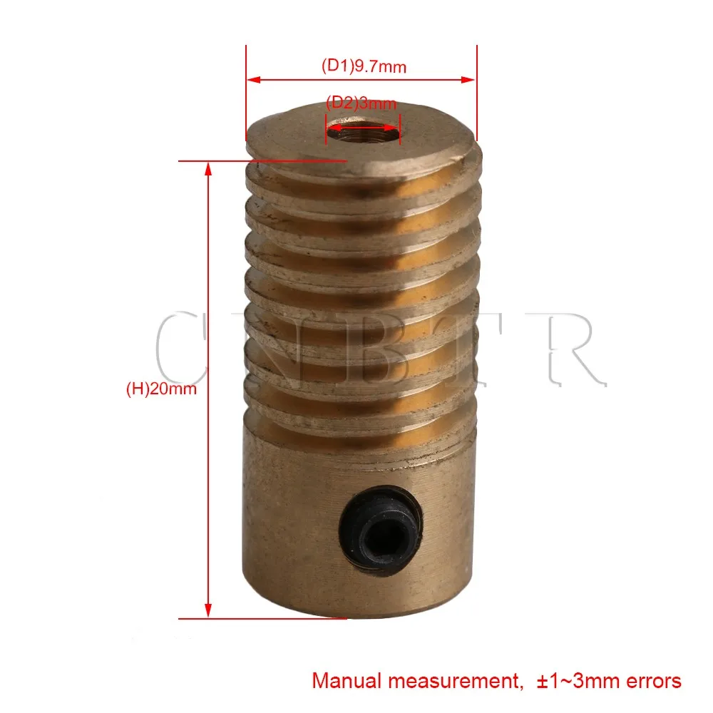 CNBTR желтый 0,5 Модуль 5 мм Диаметр отверстия латунный червячный вал шестерни для коробки передач Червячные колеса(внутренний диаметр 3 мм 4 мм 5 мм 6 мм