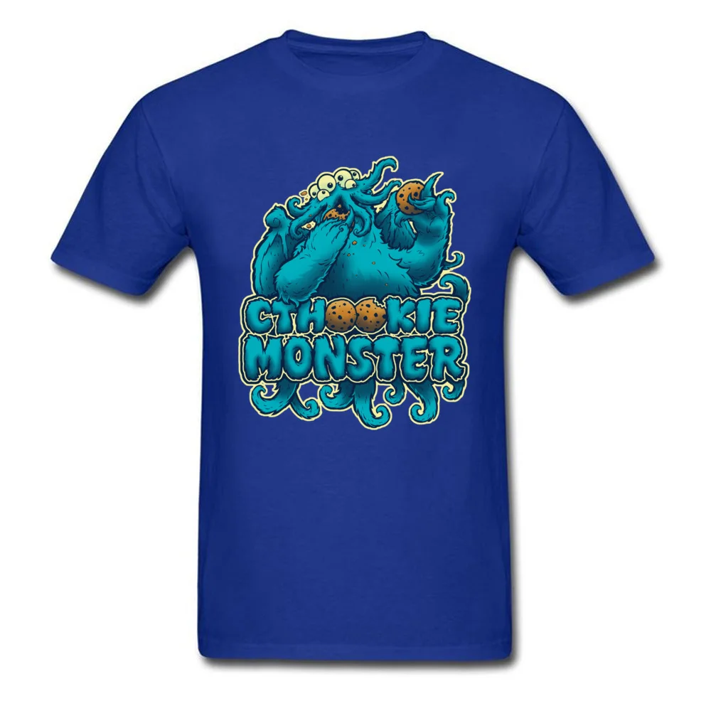 cthookie monster 5175 Tops Shirt Brand New Crewneck Printed On Short Sleeve Pure Cotton Men Top T-shirts Design Tee-Shirts cthookie monster 5175 blue
