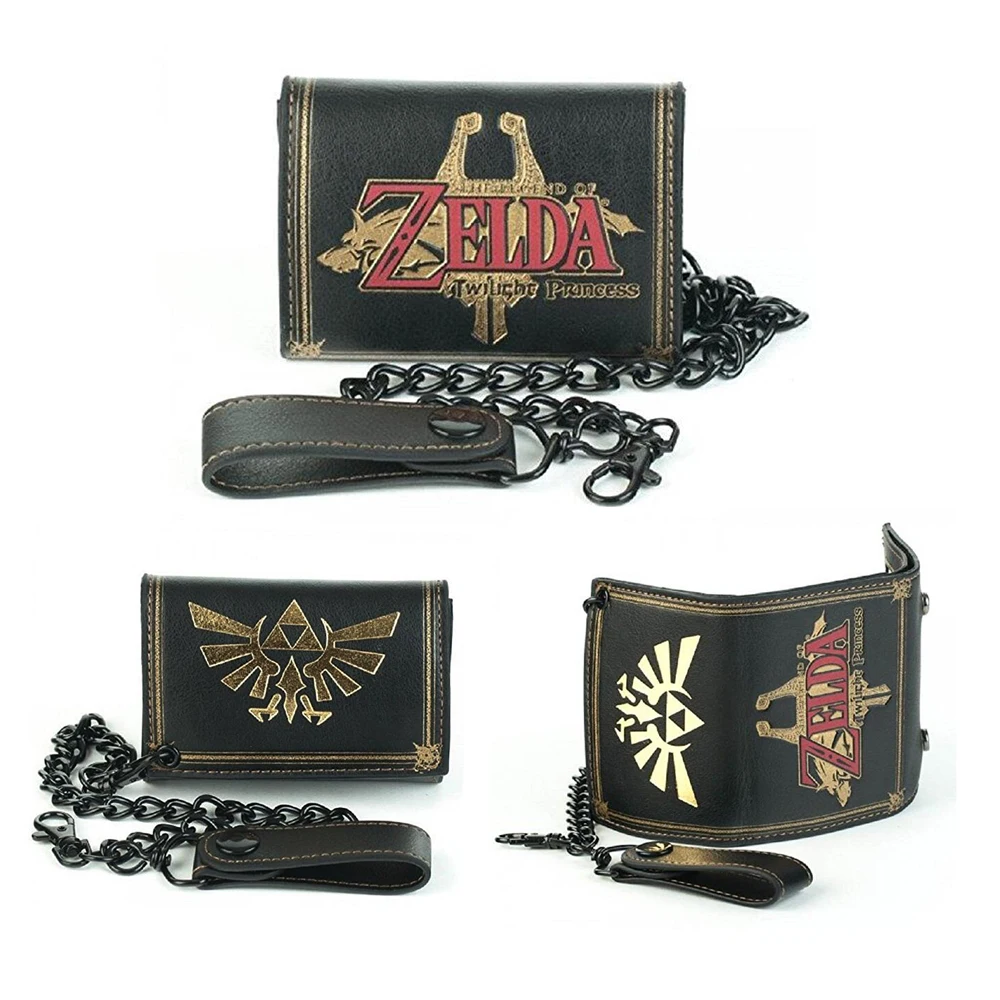 

Nintendo Legend of Zelda Twilight Princess Emblem Biker Wallet With Chain men wallet bag