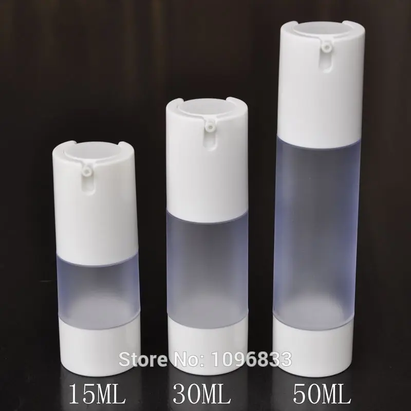 

15ML 30ML 50ML Frosted Airless Bottle White Cap, Cosmetics Serum Lotion Gel Packaging Bottle, Vacumm Bottle, 20pcs/Lot