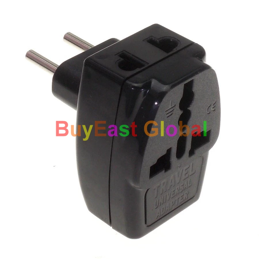 

(1 PC) Universal to Europlug EU Electrical Plug Adapter 3 Way Multi Outlet AC100~250V 10A Black Color